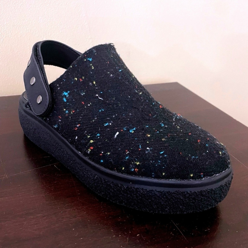 Rocket Dog Black Confetti Speckle Studded Slingback Platform Clogs